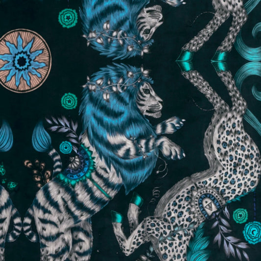 Remnant 0026 - Clarke and Clarke Caspian Velvet in Navy