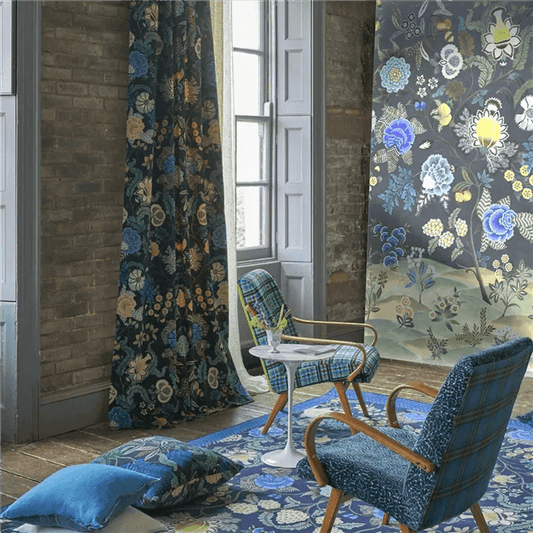 DG - Brocart Decoratif Velours - Indigo - Sew Chic Interiors