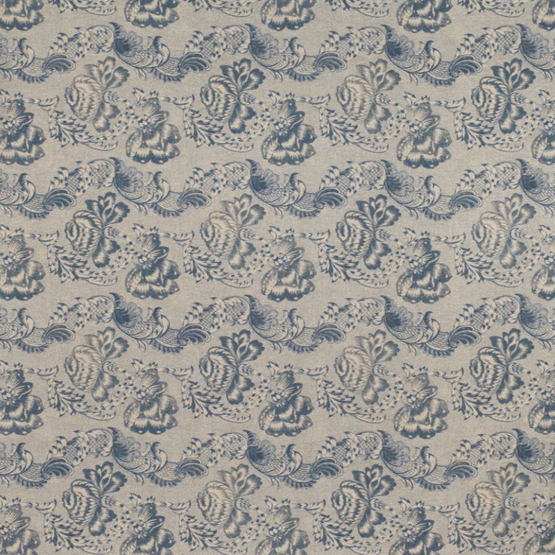 Cabbages & Roses - Betsy Navy on Natural Linen