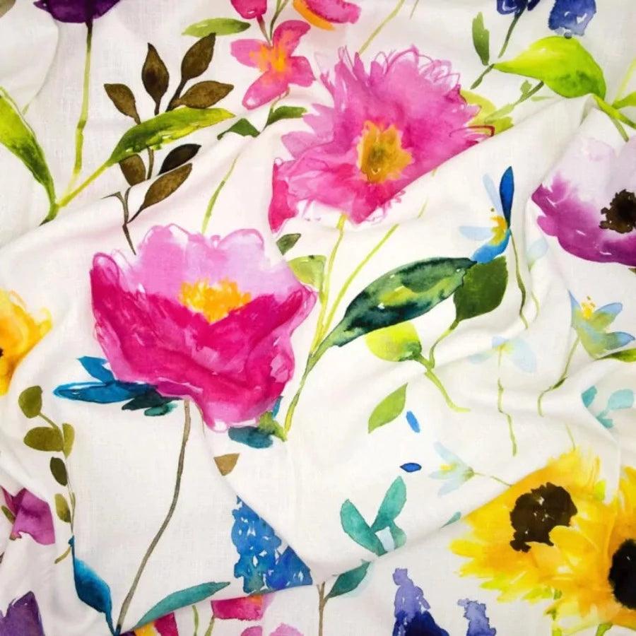 Bluebellgray - Flower Field Ecru Fabric - Sew Chic Interiors