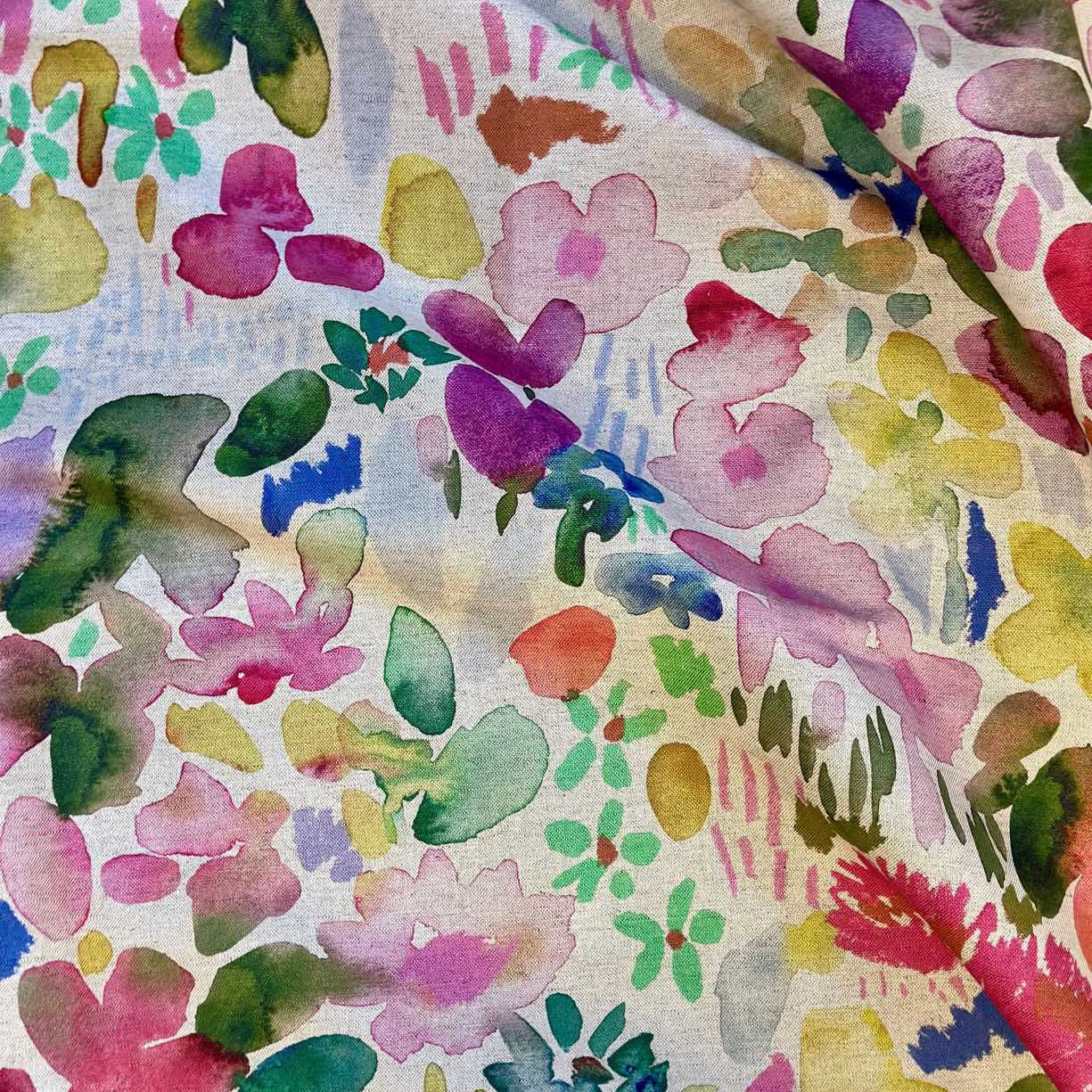 Bluebellgray - Grande Flora Linen Fabric
