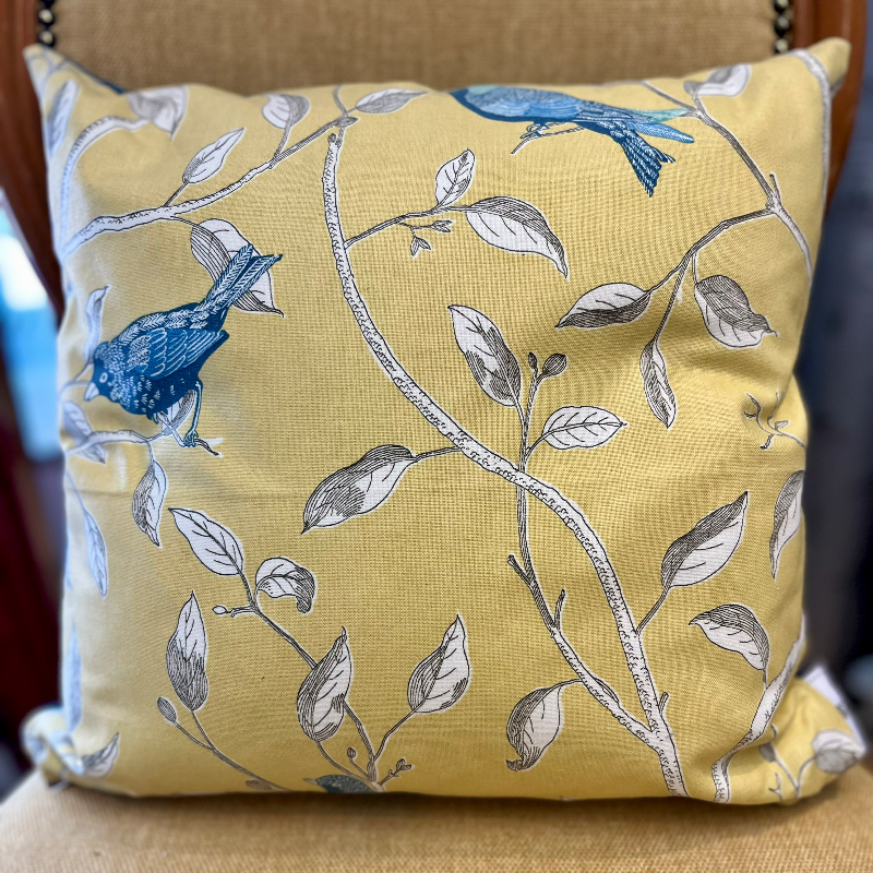 Sew Chic - Sandersons Finches Yellow Cushion Cover