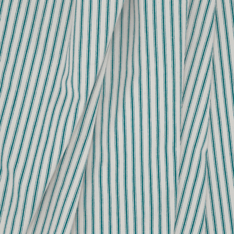 Bluebellgray - Ticking Stripe Peacock Fabric - Sew Chic Interiors